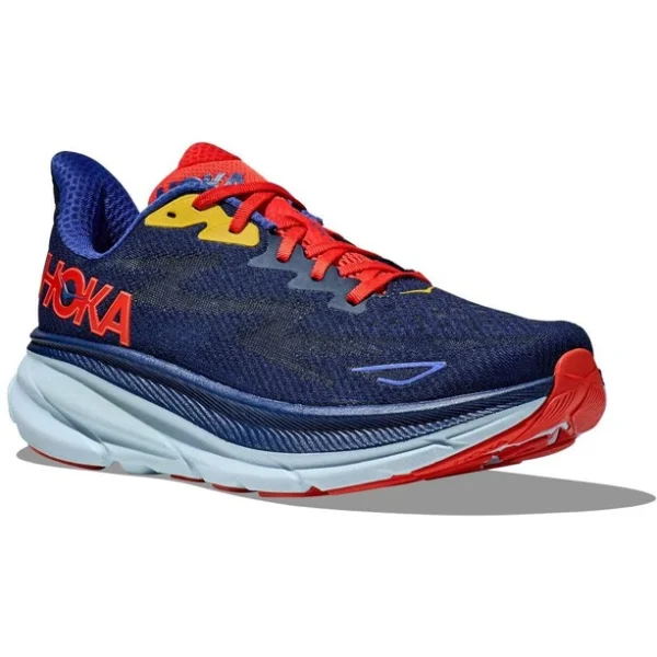 pas cher Hoka One One Clifton 9 Running Shoes Men, Bleu 1