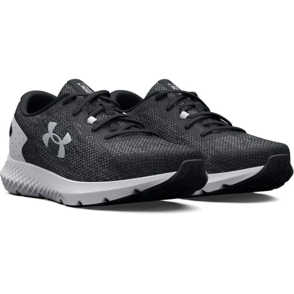 Under Armour Charged Rogue 3 Knit Shoes Men, Noir/blanc shopping pas cher 1